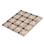  roze weefsel tegeltje (Zijkant)