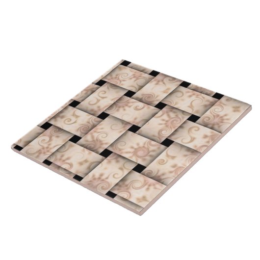  roze weefsel tegeltje (Zijkant)