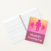 Roze weegbree Barbell Workout Gym Log Notitieboek (Binnen)