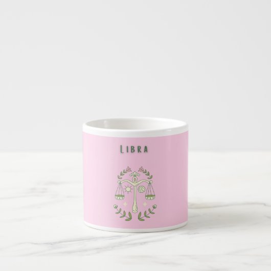 Roze Weegschaal, sterrenbeeld, sterrenbeeld Espresso Kop (Voorkant)