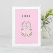Roze Weegschaal, sterrenbeeld, sterrenbeeld Kaart (Staand voorkant)