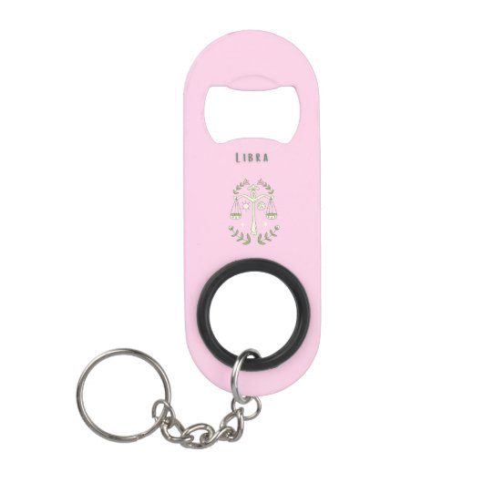 Roze Weegschaal, sterrenbeeld, sterrenbeeld  Mini Flessenopener (Voorkant)
