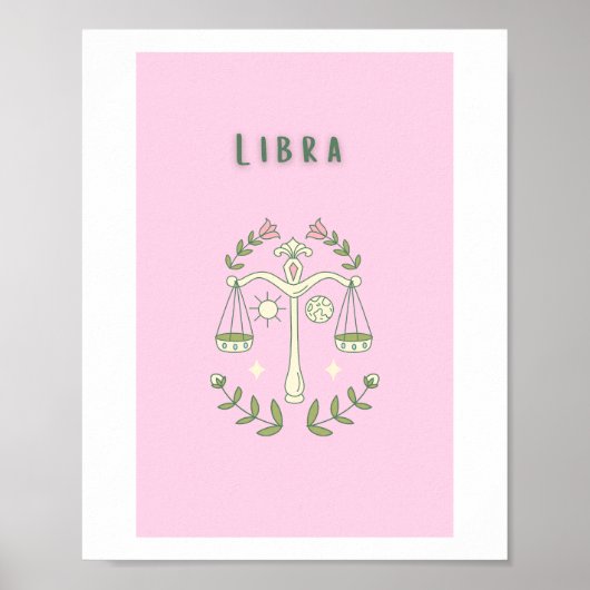 Roze Weegschaal, sterrenbeeld, sterrenbeeld Poster (Voorkant)