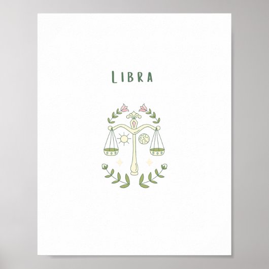 Roze Weegschaal, sterrenbeeld, sterrenbeeld Poster (Voorkant)