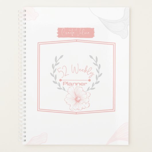 Roze weekblad 52 planner (Voorkant)