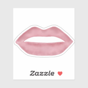 Roze Weelderige Lippen Sticker