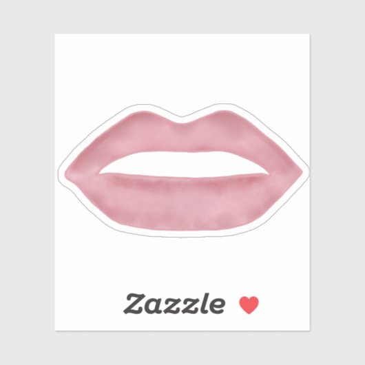 Roze Weelderige Lippen Sticker (Vel)