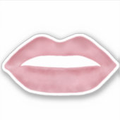 Roze Weelderige Lippen Sticker (Voorkant)