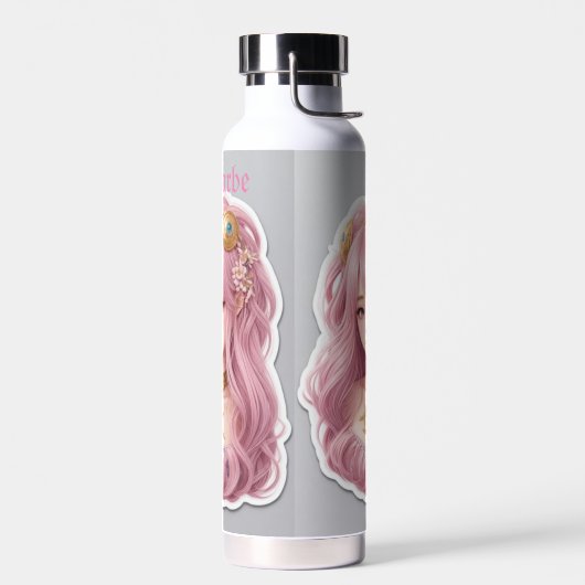 roze weerhaak waterfles (Links)