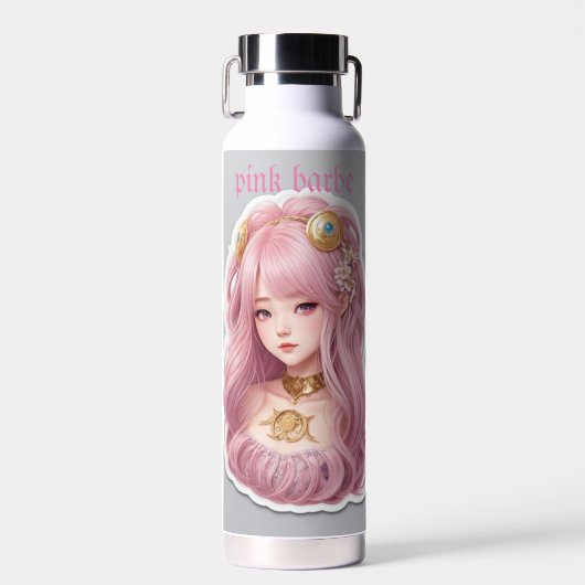 roze weerhaak waterfles (Voorkant)