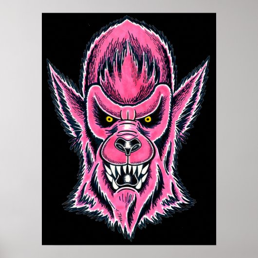 Roze Weerwolfmasker Poster (Voorkant)