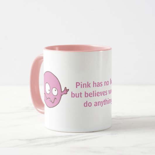 Roze weet dat we alles kunnen doen! mok (Voorkant links)