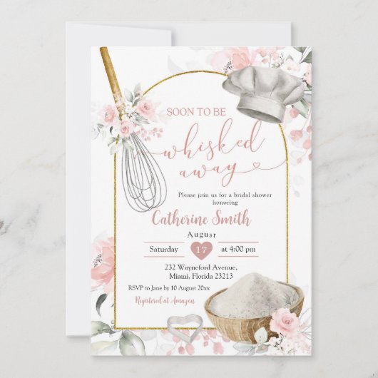 Roze weggeslingerd keuken Vrijgezellenfeest Kaart (Voorkant)