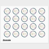 Roze Weide Bloem Bruidsfeest Favor Ronde Sticker (Vel)