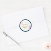 Roze Weide Bloem Bruidsfeest Favor Ronde Sticker (Envelop)
