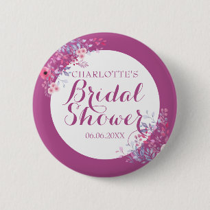 Roze Weide Bloem Bruiloftsborrel Ronde Button 5,7 Cm