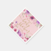 Roze weide bloemen bloemige baby girl shower servet (Hoek)