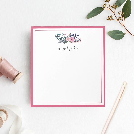 Roze weide | Gepersonaliseerde bloemen Notitieblok