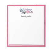 Roze weide | Gepersonaliseerde bloemen Notitieblok (Voorkant)