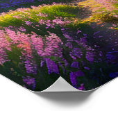 Roze weide in de bossen poster (Hoek)