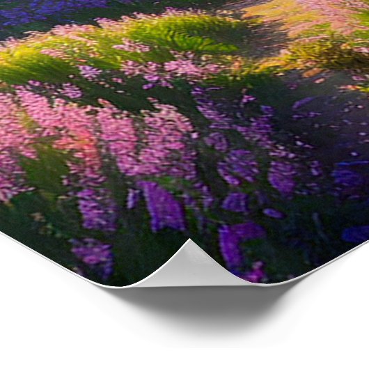 Roze weide in de bossen poster (Hoek)