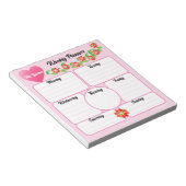 Roze Wekelijks Planner Flowers Arrangement Notitie Notitieblok (Schuin)