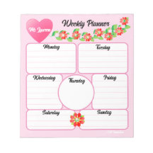 Roze Wekelijks Planner Flowers Arrangement Notitie