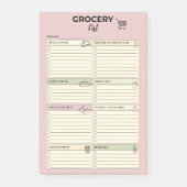 Roze Wekelijkse Boodschappenlijst - Post-it® Notes (Voorkant)