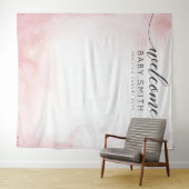 Roze Welkom Baby shower Achtergrond Wandkleed (In Situ (horizontaal))