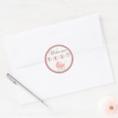 Roze Welkom Baby Stickers (Envelop)