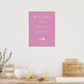 Roze Welkom bij Wedding Sign Poster (Keuken)