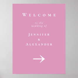 Roze Welkom bij Wedding Sign Poster