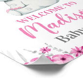 Roze welkomstbord voor ellephant, Girl Rustic Show Poster (Hoek)