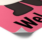 Roze Welkomstschool Meisje Panda Poster (Hoek)