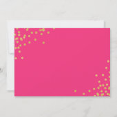 Roze welkomstscript met Faux Gold Confetti Birth Aankondiging (Achterkant)