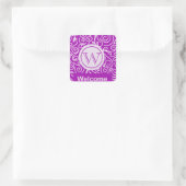 Roze welkomststicker vierkante sticker (Tas)