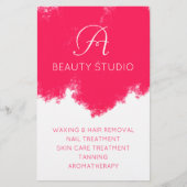 Roze welp schoonheidssalon flyer (Voorkant)