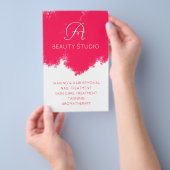 Roze welp schoonheidssalon flyer (Hand)