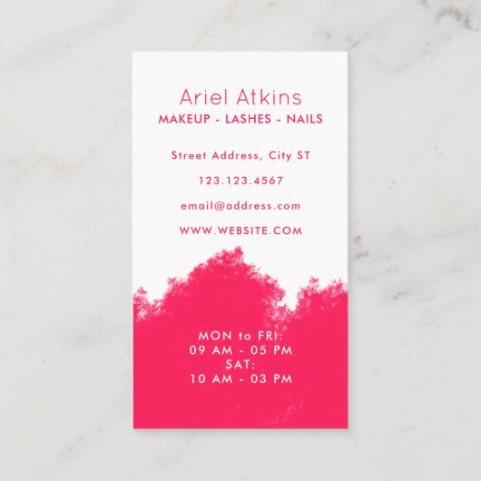 Roze welp schoonheidssalon visitekaartje (Achterkant)