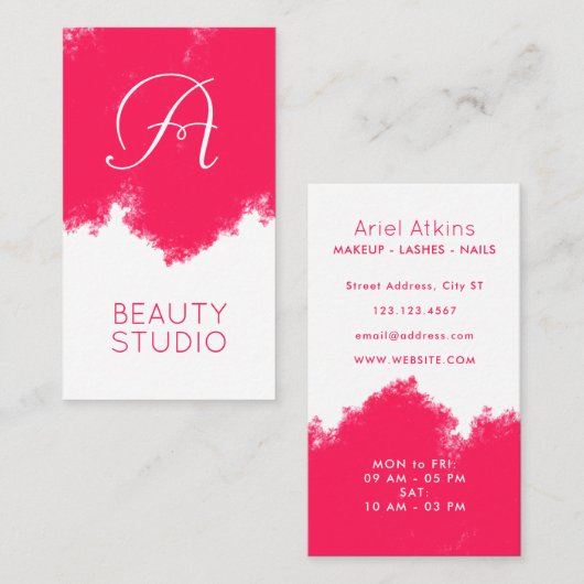 Roze welp schoonheidssalon visitekaartje (Voorkant / Achterkant)