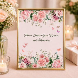 Roze Wensen en Herinneringen Bord Poster