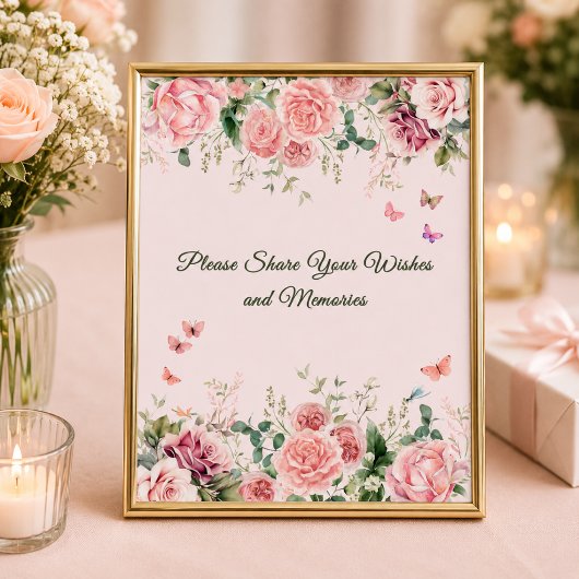 Roze Wensen en Herinneringen Bord Poster