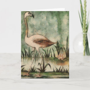 Roze Wenskaart Flamingo Kaart