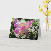 Roze Wenskaart Kaart (Gele Bloem)