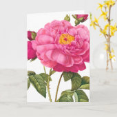Roze Wenskaart Kaart (Gele Bloem)