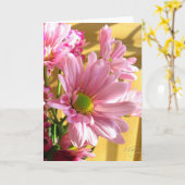 Roze Wenskaart Kaart (Gele Bloem)