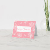 Roze Wenskaart met kerstsnowflakes Kaart (Voorkant)