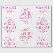 roze wereld beste moeder moederdag cadeaupapier (Vlak)