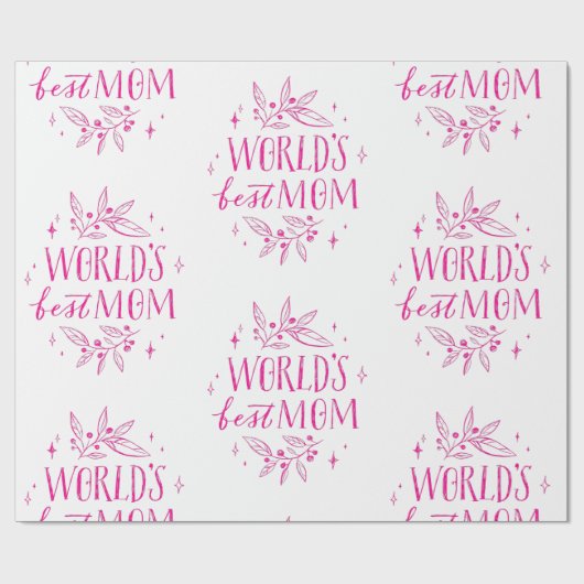 roze wereld beste moeder moederdag cadeaupapier (Vlak)