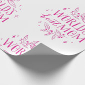 roze wereld beste moeder moederdag cadeaupapier (Hoek)